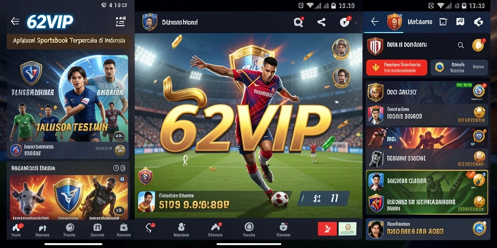 Screenshot utama 62VIP menampilkan antarmuka taruhan olahraga yang menarik.