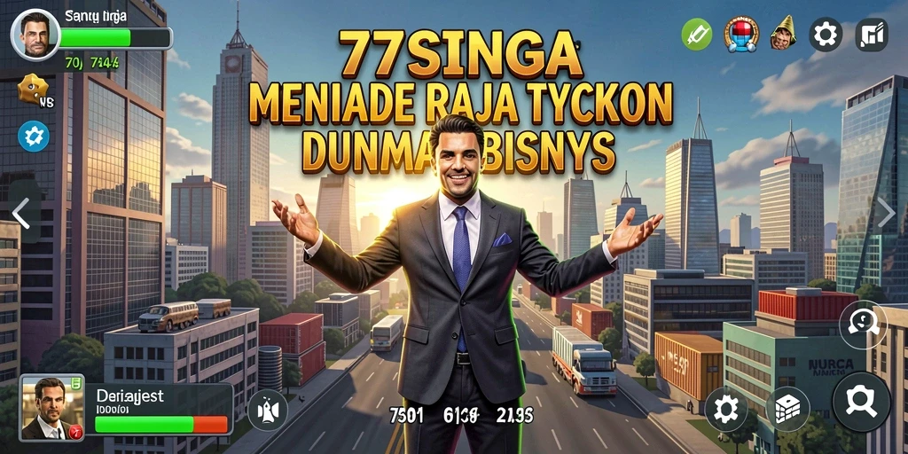 Screenshot gameplay 77SINGA menampilkan aksi manajemen bisnis yang menarik.