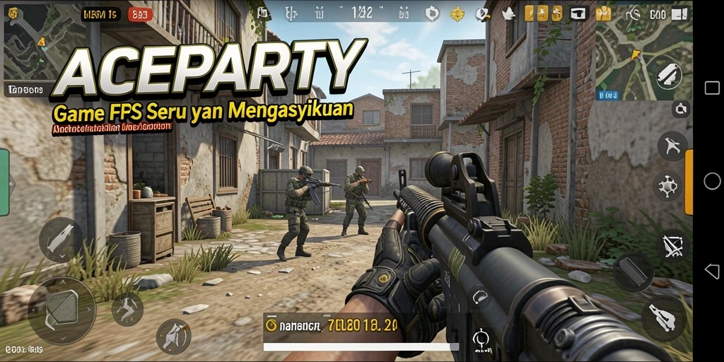 Tampilan gameplay menarik dari ACEPARTY dalam pertempuran FPS.