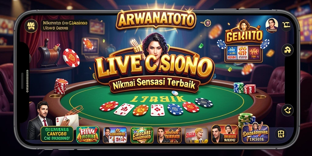 Tampilan gameplay Live Casino yang mendebarkan di ARWANATOTO.