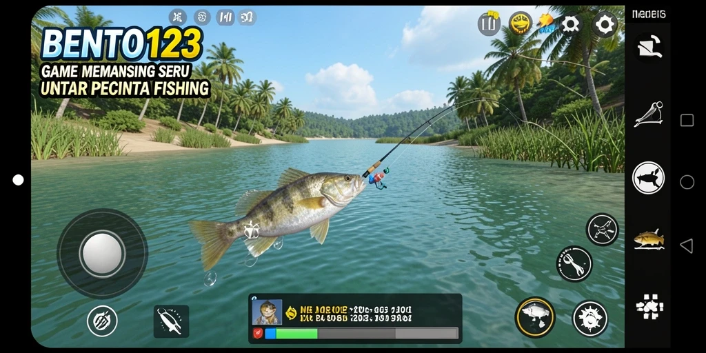 Tampilan gameplay memancing yang memukau dalam BENTO123.