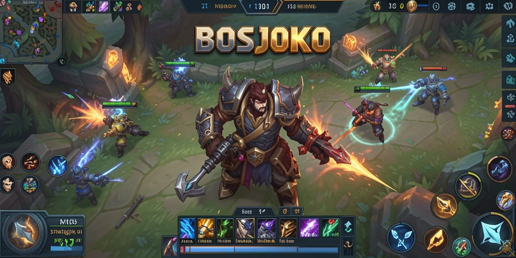 Screenshot gameplay <strong>BOSJOKO</strong> memperlihatkan pertarungan seru antar tim.