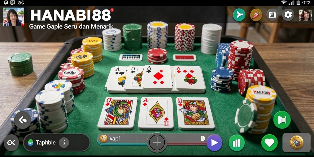 Gameplay Gaple seru dari HANABI88 dengan teman-teman.