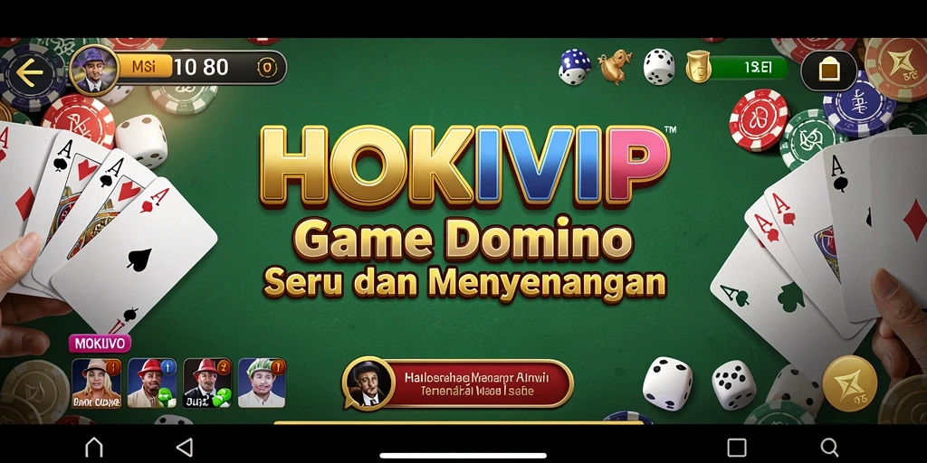 Screenshot gameplay HOKIVIP menunjukkan aksi seru permainan domino.