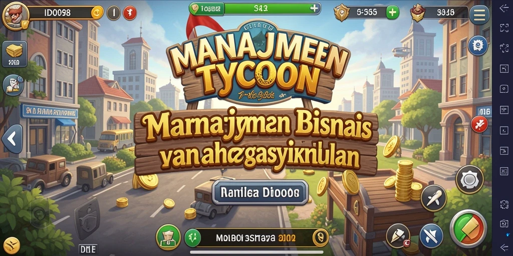 Screenshot dari gameplay ID098 yang menampilkan pembangunan bisnis Tycoon.
