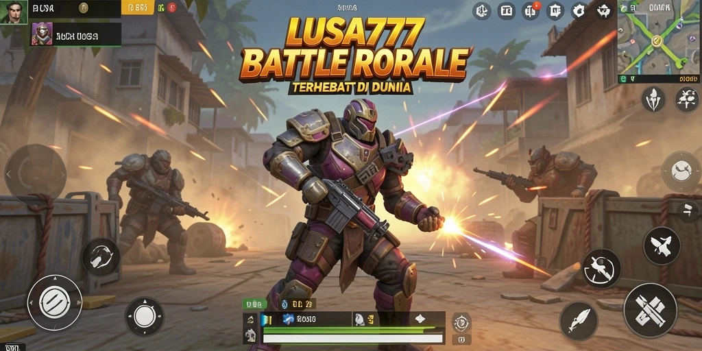 Screenshot LUSA777 menampilkan pertarungan seru dalam Battle Royale.
