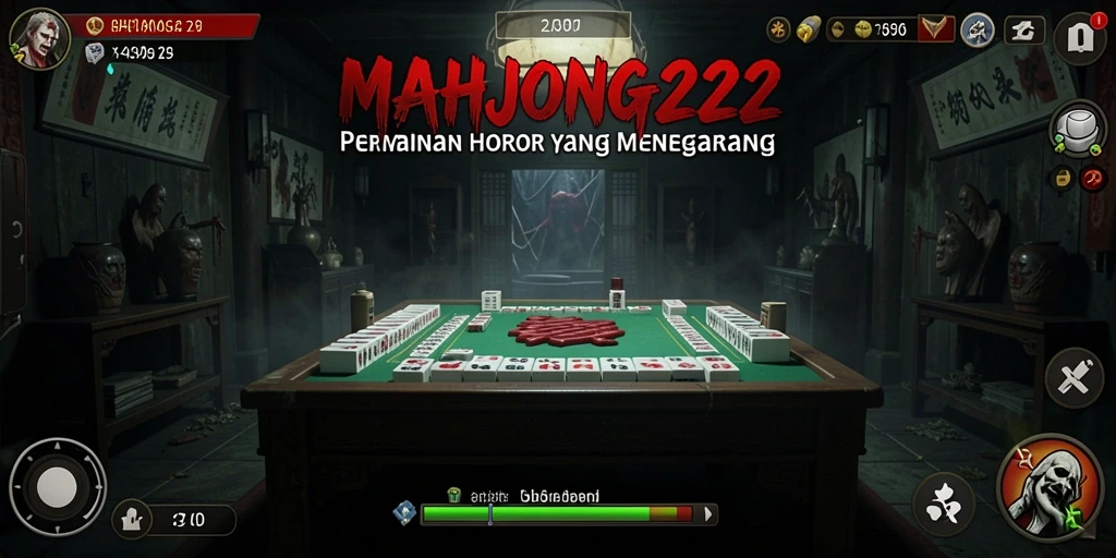 Tampilan gameplay MAHJONG222 yang menegangkan dan misterius.