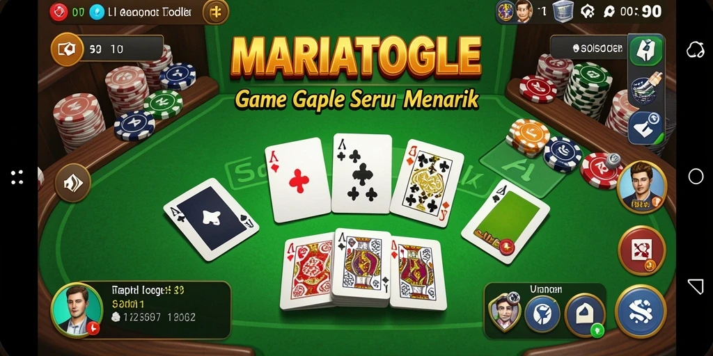 Tampilan gameplay seru dalam MARIATOGEL yang penuh strategi Gaple.