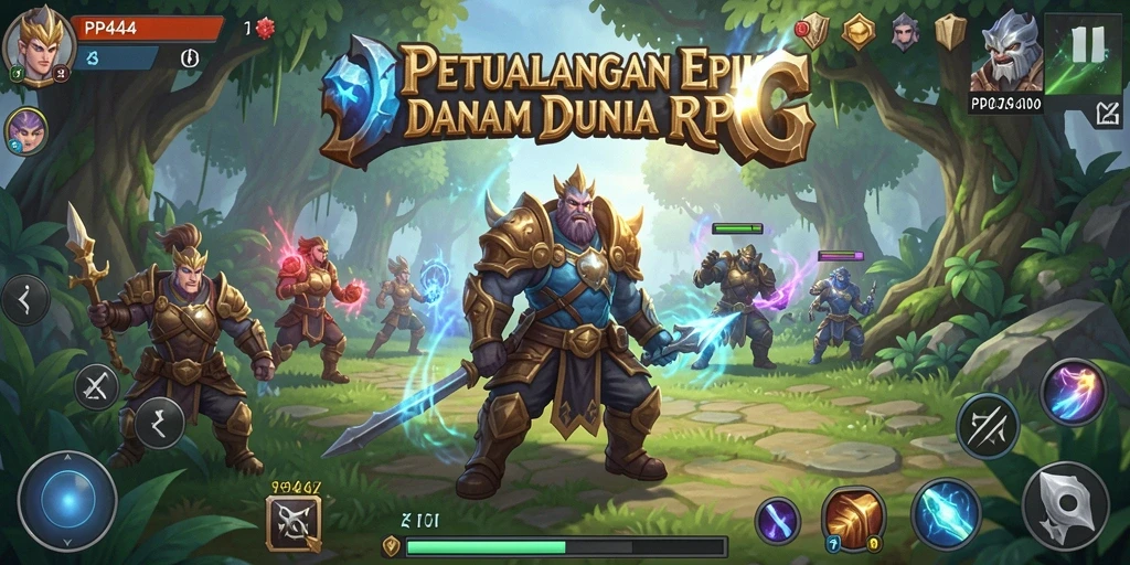 Tangkapan layar yang menampilkan petualangan seru dalam game RPG.