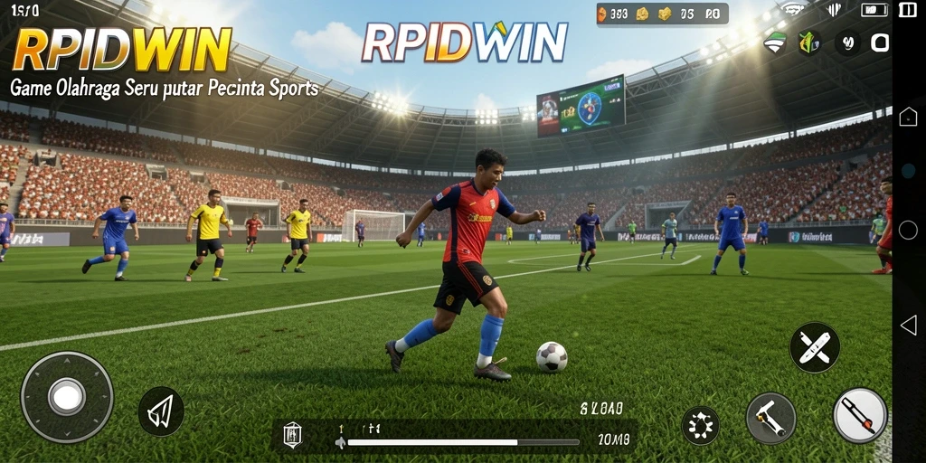 Tampilan gameplay RPIDWIN dengan aksi olahraga yang mendebarkan.