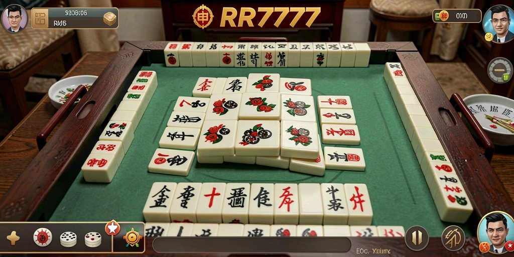 Screenshot gameplay RR777 menampilkan antarmuka Mahjong yang menarik.