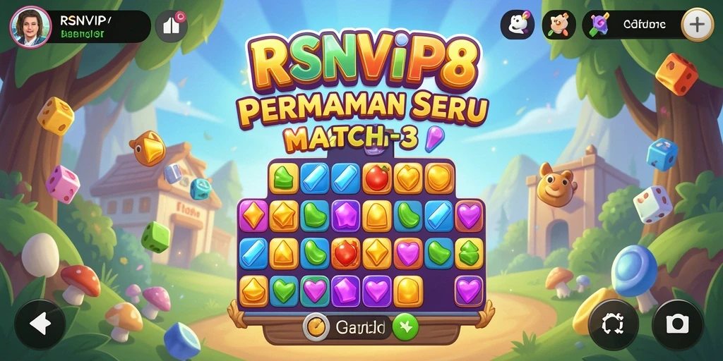 Tampilan menarik gameplay Match-3 di RSNVIP8.