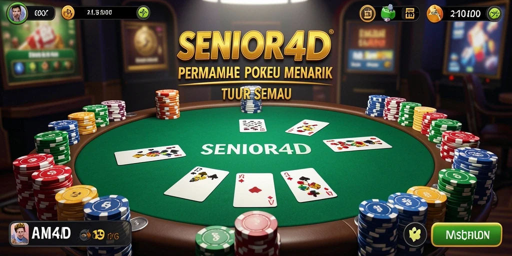Tampilan gameplay menarik dari SENIOR4D saat bermain Poker.