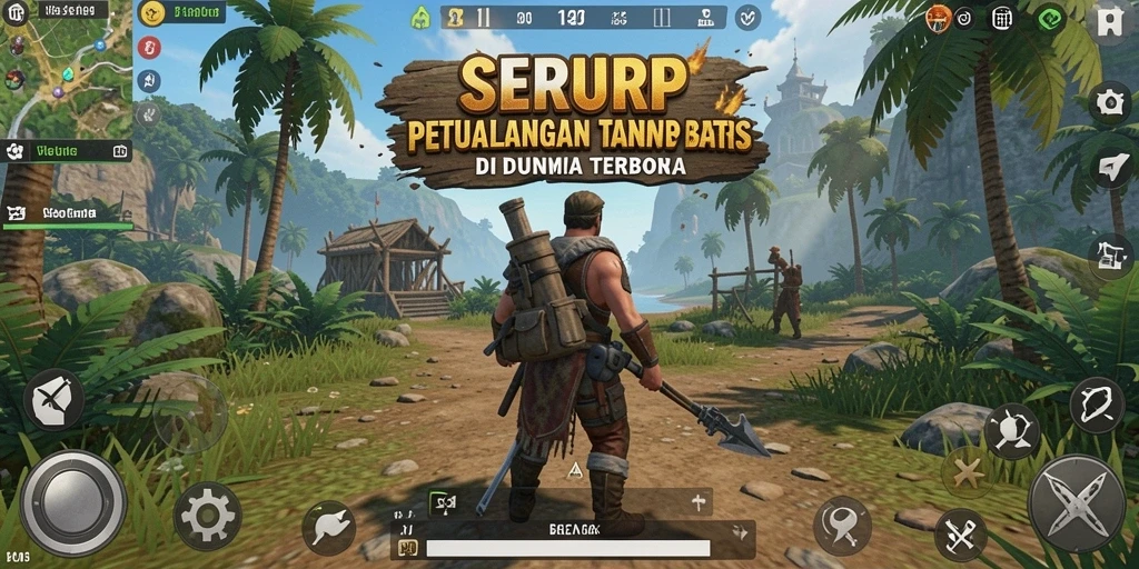 Tangkapan layar menunjukkan pemain menjelajahi dunia Open World yang luas.