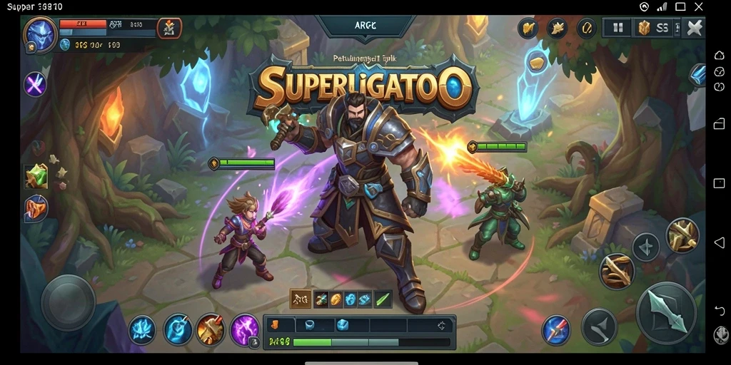 Tampilan gameplay epik dari SUPERLIGATOTO yang penuh aksi.