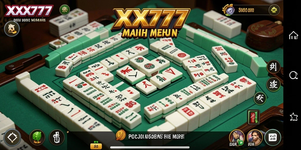 Tampilan gameplay menarik dari XXX777 yang menggambarkan suasana permainan Mahjong.